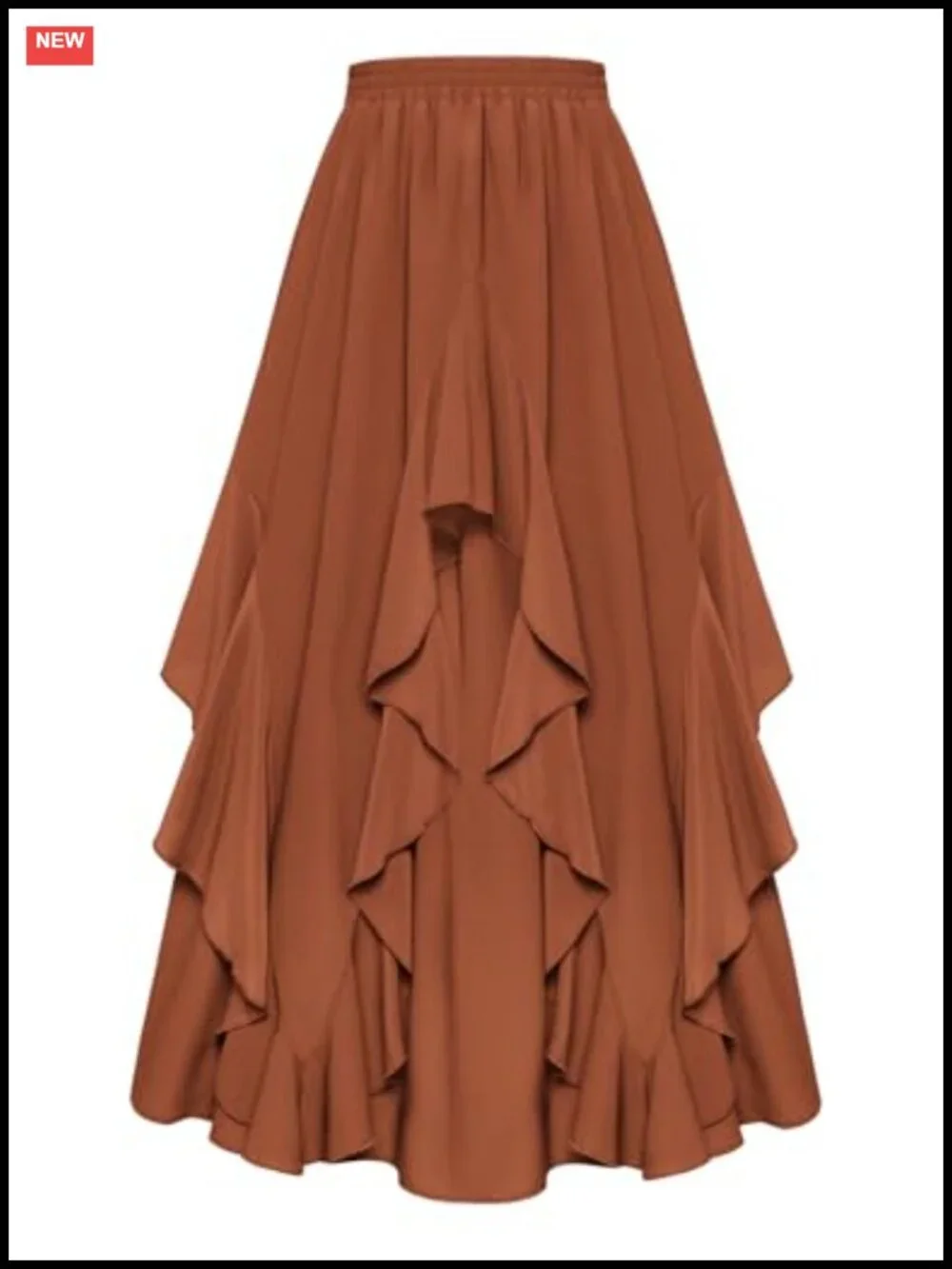 Ruffled Flowy Maxi Skirt with Pockets | A-Line Chiffon Summer Renaissance Skirt